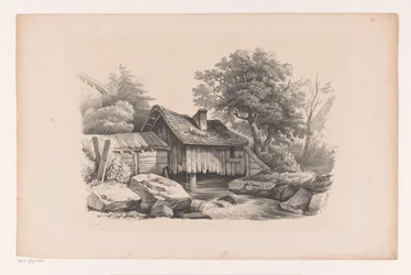 Maison en bois au-dessus de la rivière