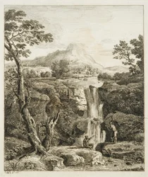 Paysage avec cascade