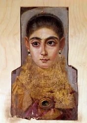 Art copte : jeune femme appelée Fayoum (vers 160 après J.-C.) Paris, Musée du Louvre