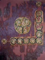 Art copte : Tenture avec Amour de la Récolte (4e siècle après J.-C.), Paris, Musée du Louvre