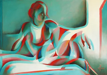 Femme allongée (abstraite)