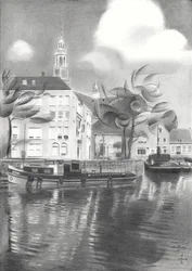 Reflets sur le canal de la ville