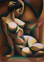 Femme abstraite et contemplative