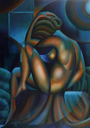 Femme abstraite et contemplative