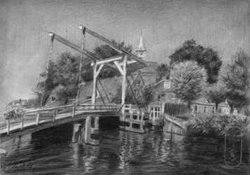 Esquisse du pont sur le canal néerlandais