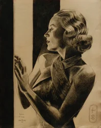 Une femme élégante de profil