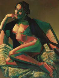Femme nue géométrique