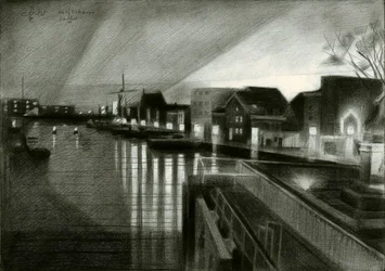 Lueur nocturne sur le canal
