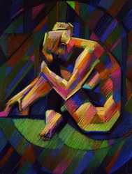 Figure géométrique pensive