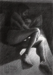 Figure nue pensive