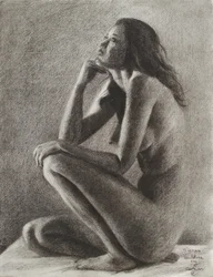 Femme nue pensive