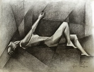 Figure cubiste allongée
