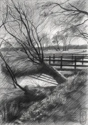 Paysage rural hivernal