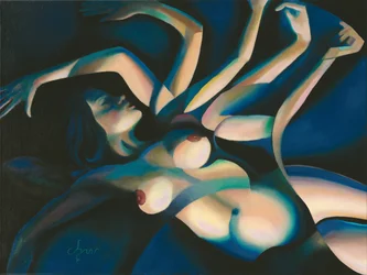 Femme bleue sensuelle