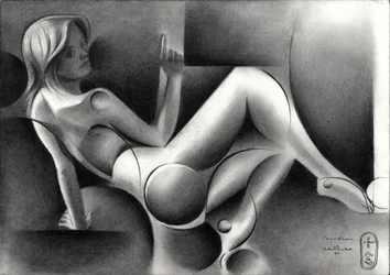 Femme allongée stylisée