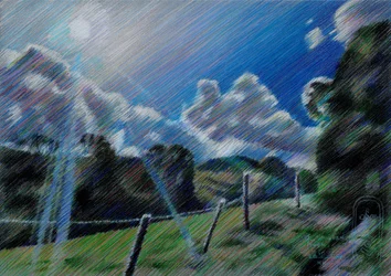 Panorama sur la campagne ensoleillée