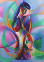Femme abstraite pleine de vie