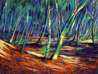 Sentier forestier haut en couleur