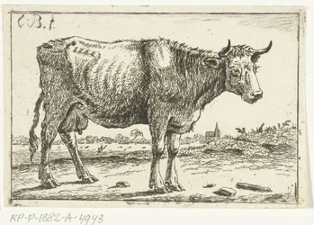 Paysage avec vache