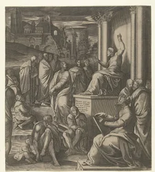Christ prêchant au peuple