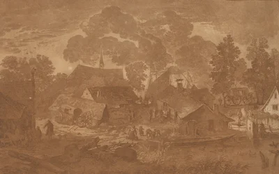 Village avec étang
