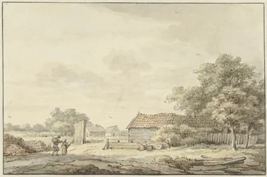 Paysage avec fermes