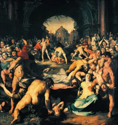 Massacre des innocents, panneau central du triptyque, par Cornelis Cornelisz van Haarlem
