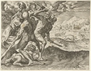Hercule tue Géryon et son chien (Werken van Hercules)