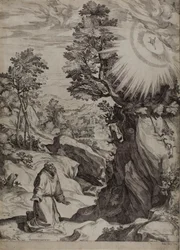 Saint François pénitent dans un grand paysage