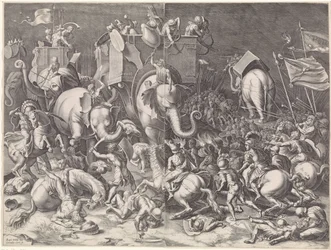 Bataille de Zama entre Scipion et Hannibal, de nuit