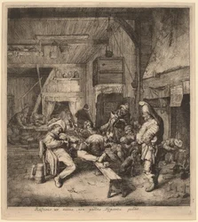 Joueur de violon assis dans une taverne