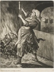 Femme allumant une fusée, aussi appelée La paix me fait avancer, de Communia Gaudia (La grande réjouissance au siège de Namur)