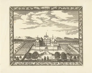 Vue du château Duivenvoorde à Voorschoten (T