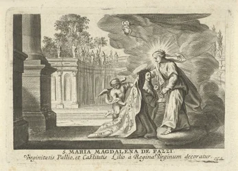 Marie donne un lys à Sainte Marie-Madeleine de Pazzi