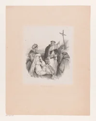 Compagnie et moines près d