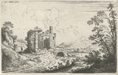 Paysage avec un berger de chèvres