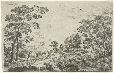 Paysage avec muletier
