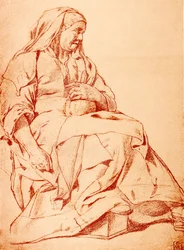 La femme malade avec une bouteille d