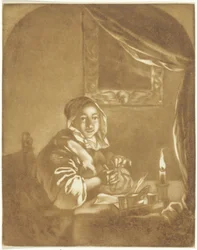 Dame à la lumière de la bougie