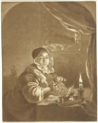 Dame à la lumière de la bougie
