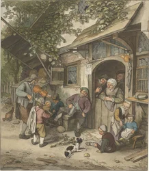 Violoniste devant une auberge