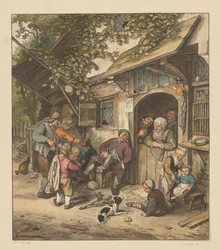 Violoniste devant une auberge