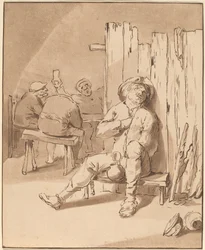 Paysanne ivre dans une auberge