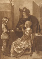 Homme et dame avec page