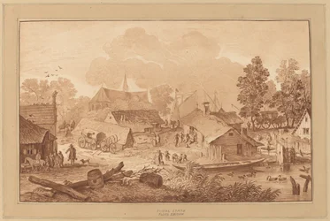 Village avec étang