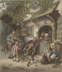 Violoniste devant une auberge