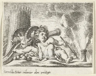 Deux enfants avec des canons