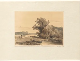 Paysage près de Brederode avec des promeneurs sur un chemin