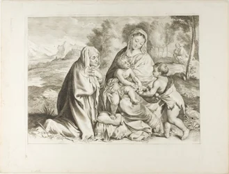 La Sainte Famille avec Saint Jean Baptiste et Sainte Elisabeth, du Cabinet Reynst