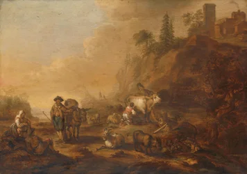 Paysage avec les bergers et leurs troupeaux